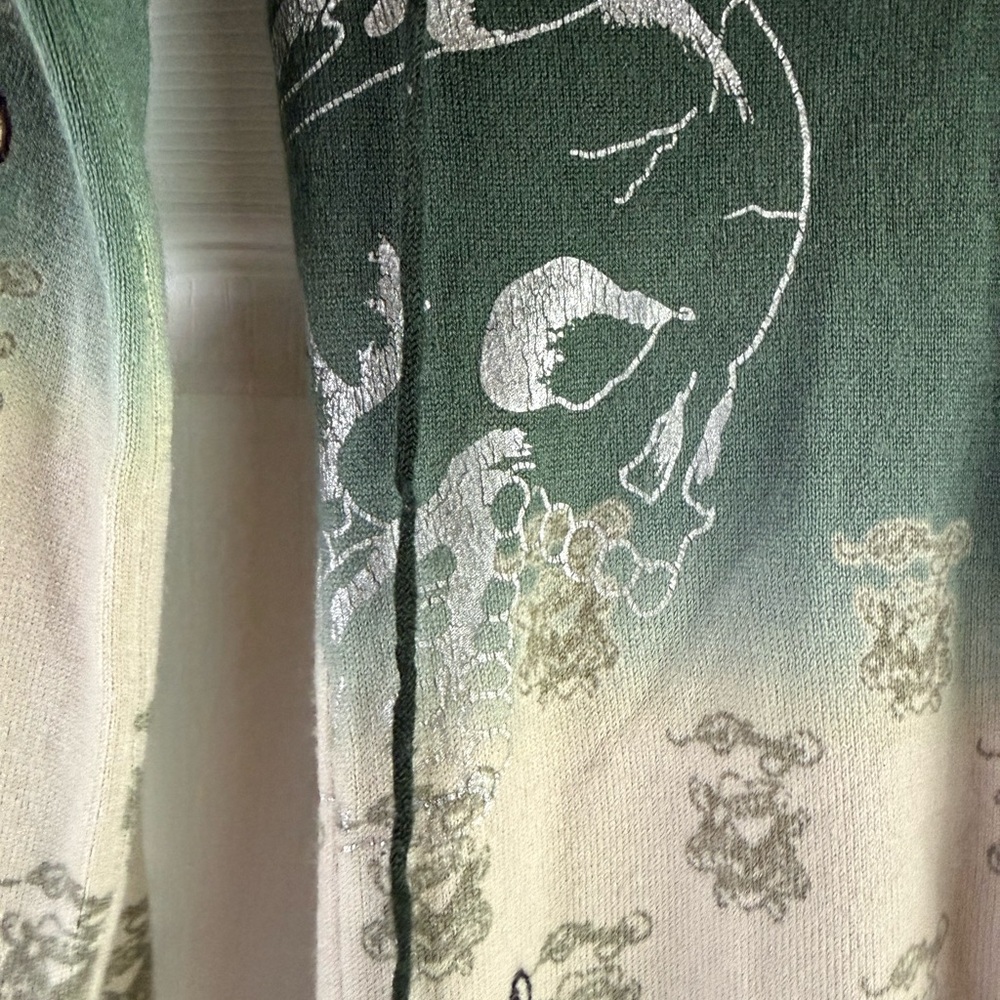 Ed Hardy by Christian Audigier Women's Sweater Butterfly Rhinestone Hood Y2K - Picture 3 of 13